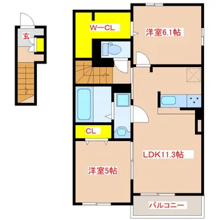 オリーブハウスA【2階】の間取り