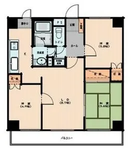 ベルレージュ結城【8階】の間取り