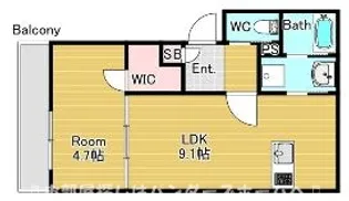 ジーメゾン枚方南中振【1階】の間取り