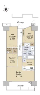 リビオ日暮里グランスイート【7階】の間取り