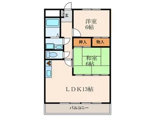 ソシア武庫川【4階】の間取り