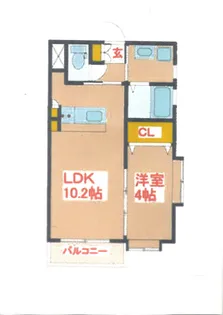 ネオアクシス鷹師町【3階】の間取り