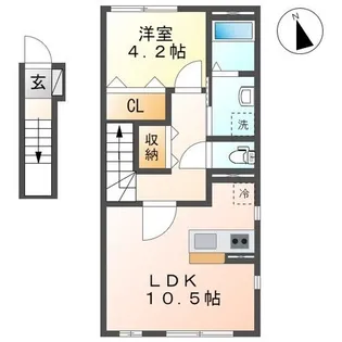 福島県郡山市富久山町久保田字田池【アパート】の間取り