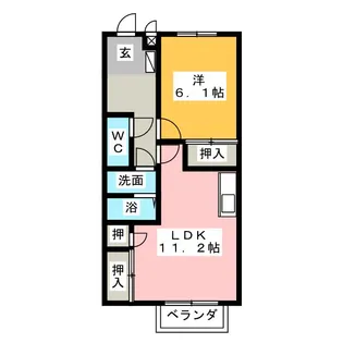 シャンブル榎戸【1階】の間取り