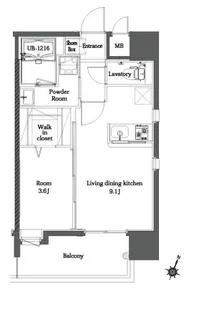 エンクレスト博多MATE【6階】の間取り