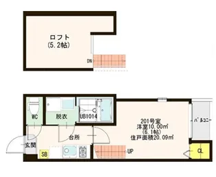 ハーモニーテラス台原【2階】の間取り