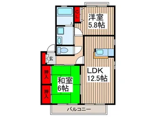 ピアーザ市川【2階】の間取り