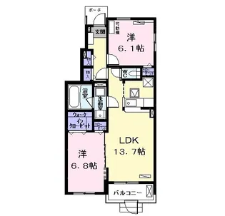 セントヒルズ・リボーン【1階】の間取り