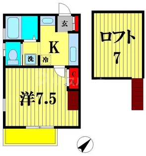 アパートメントKASAIII【2階】の間取り