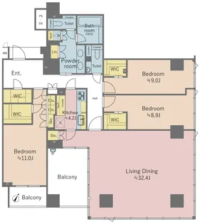 プレミスト南平台【3階】の間取り