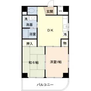 ラシェリール手塚【6階】の間取り