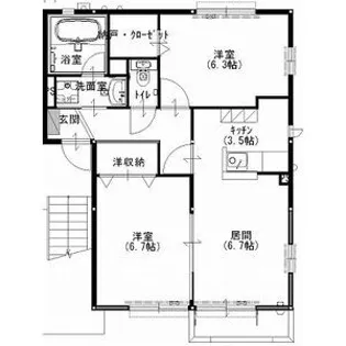 ベルハイツD【1階】の間取り