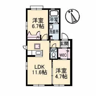 ハピネス西条 D棟【1階】の間取り