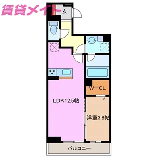 ディーシャンブル富田【3階】の間取り