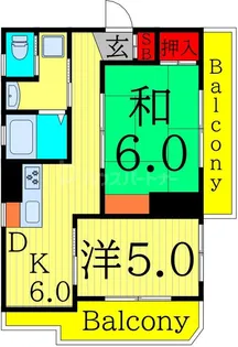 ハイツセントラル葛西【4階】の間取り