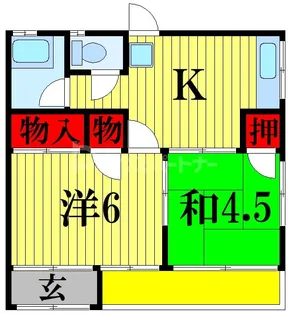 谷古宇アパート【1階】の間取り