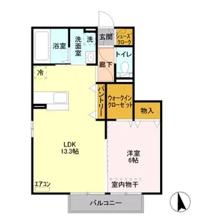 ラフィネ・ドミール 参番館【2階】の間取り