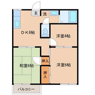 ファミール木下【2階】の間取り
