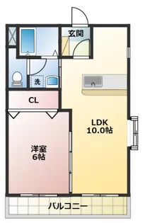ぷりむろうず立野【3階】の間取り