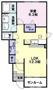 セレーノ尾花沢I【1階】の間取り