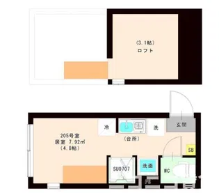 ハーモニーテラス平井X【2階】の間取り
