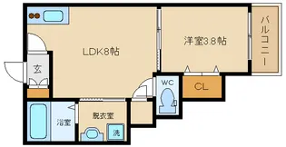 大阪府羽曳野市軽里3【アパート】の間取り