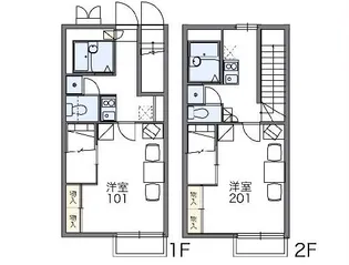 レオパレス森下【2階】の間取り