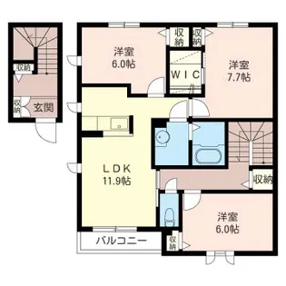 グランセノーテA【2階】の間取り