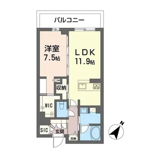 シモンイーストミソノ【4階】の間取り