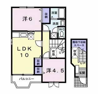 岡山県岡山市中区乙多見【アパート】の間取り