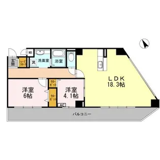 クレセントパル上之屋(DW)【5階】の間取り