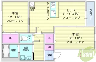 アスコット大代【2階】の間取り