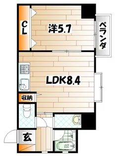 ウィングス砂津【9階】の間取り