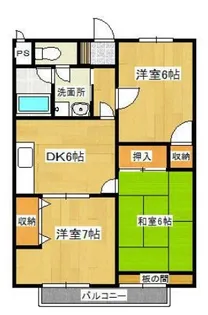 旗家マンションルノワール【3階】の間取り