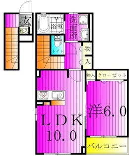 サニーコートD棟【1階】の間取り