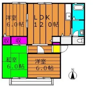 サンビレッジブライト B【1階】の間取り