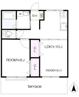 第2明星ハイツ【1階】の間取り