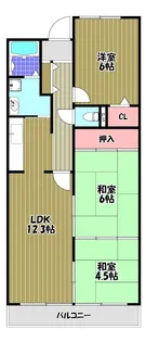 ボナージュ石橋【6階】の間取り