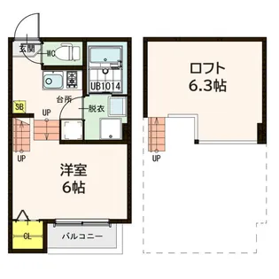 ハーモニーテラス南小泉【2階】の間取り