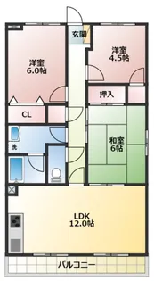 陽香マンション【4階】の間取り