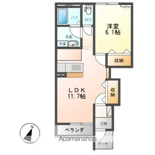 茨城県小美玉市上玉里【アパート】の間取り