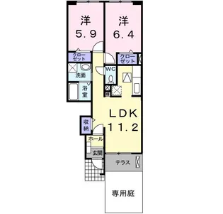 ローレルコートS【1階】の間取り