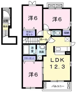 サンライズ・ヴィラ A【2階】の間取り