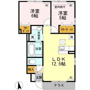 山形県東根市神町中央1【アパート】の間取り
