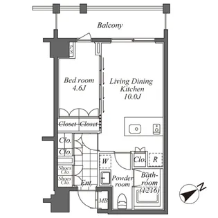 東京都渋谷区恵比寿南2【マンション】の間取り
