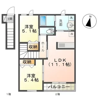 千葉県茂原市早野【アパート】の間取り