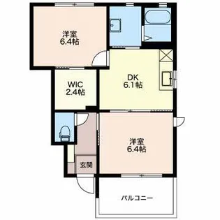 サンパル・ウエスト B【1階】の間取り