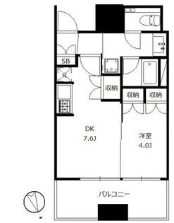 東京都品川区西品川1【マンション】の間取り