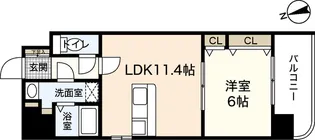 ビリオネアS竹屋【5階】の間取り