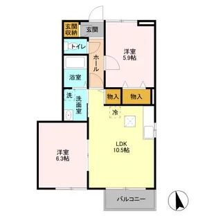 サンライズ2【1階】の間取り